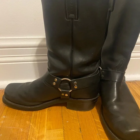 Boulet Men’s Black Leather Motorcycle Biker Boots - Picture 2 of 9